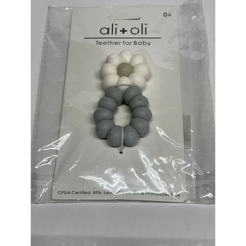 Ali+Oli Silicone Baby Toy Bundle Stacking Rings & Teether NEW BPA Free